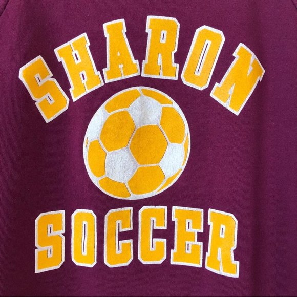 Vintage 80s Burgundy Crew Neck Raglan Sweatshirt L - Picture 2 of 7